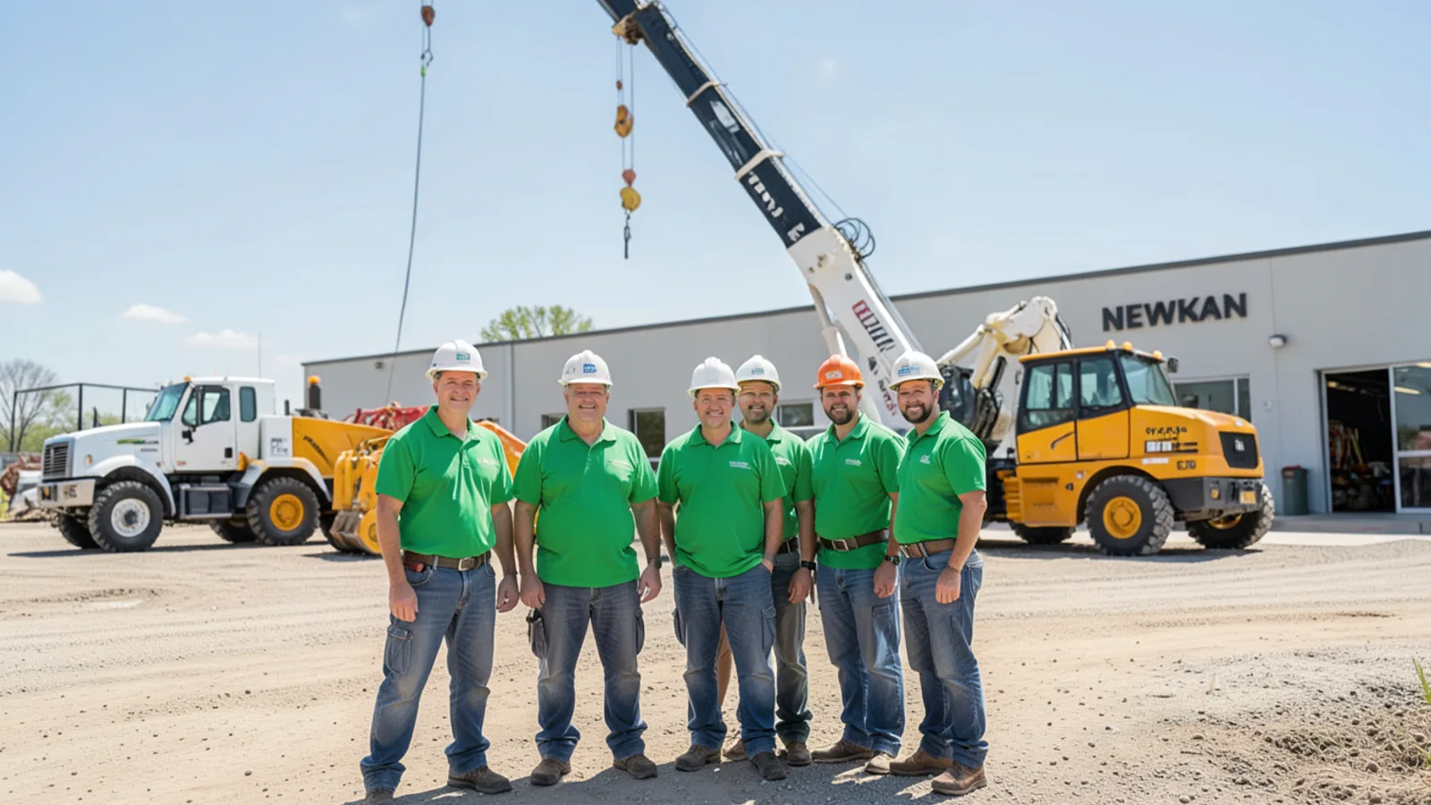 Honey Bear Tree Service team standing with modern tree trucks in Newnan, GA